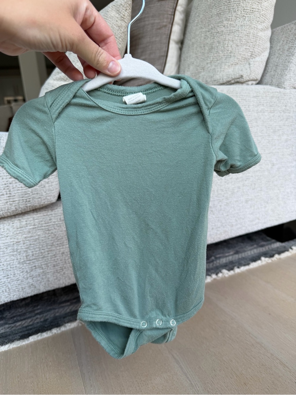 kate quinn Sage Green Short Sleeve Baby Bodysuit